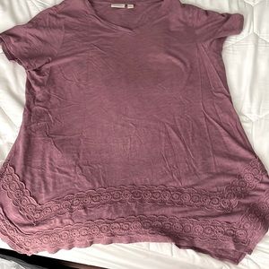 Logo short sleeve top with trim